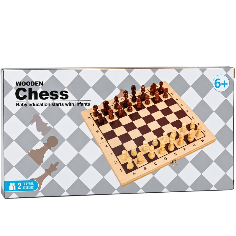 Ξύλινο Σκάκι Με Πιόνια Μεσαίο 29,00X28,50 εκ.