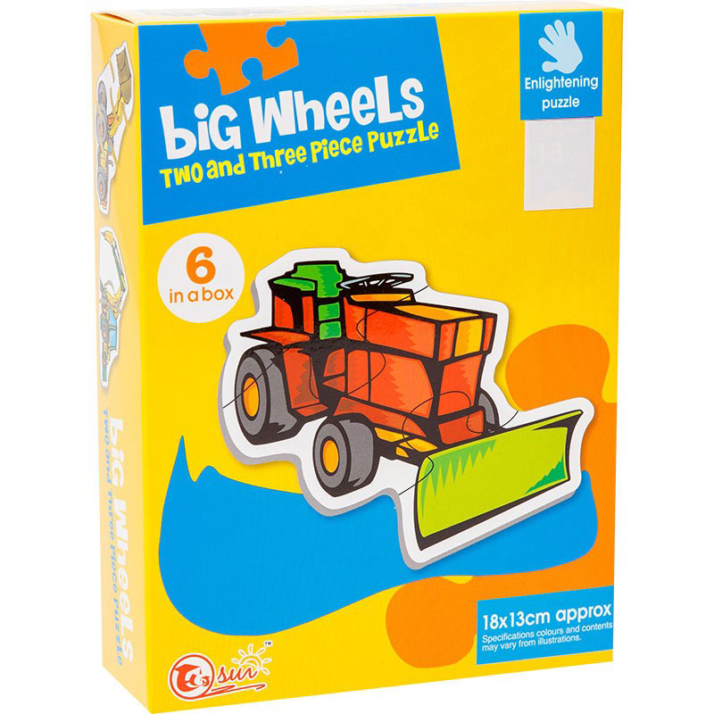 Πάζλ κουτί σετ 6σχ 3 κομμάτια οχήματα 18x13εκ