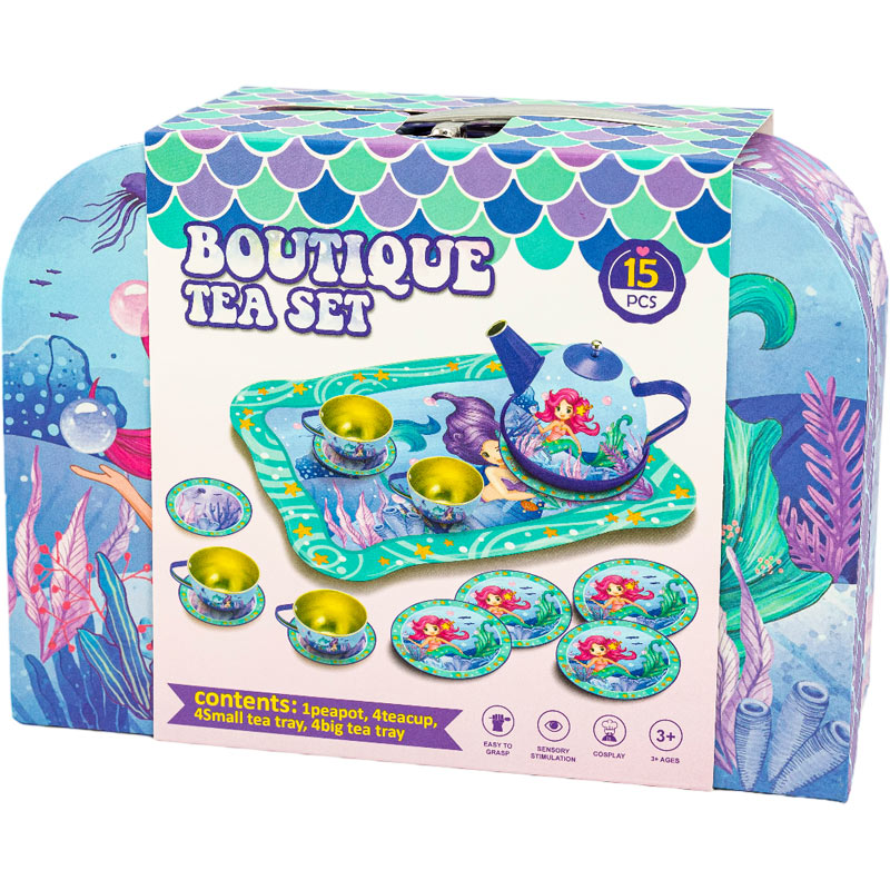 Γοργόνα Μεταλλικά Σετ Τσαγιού Βαλιτσάκι