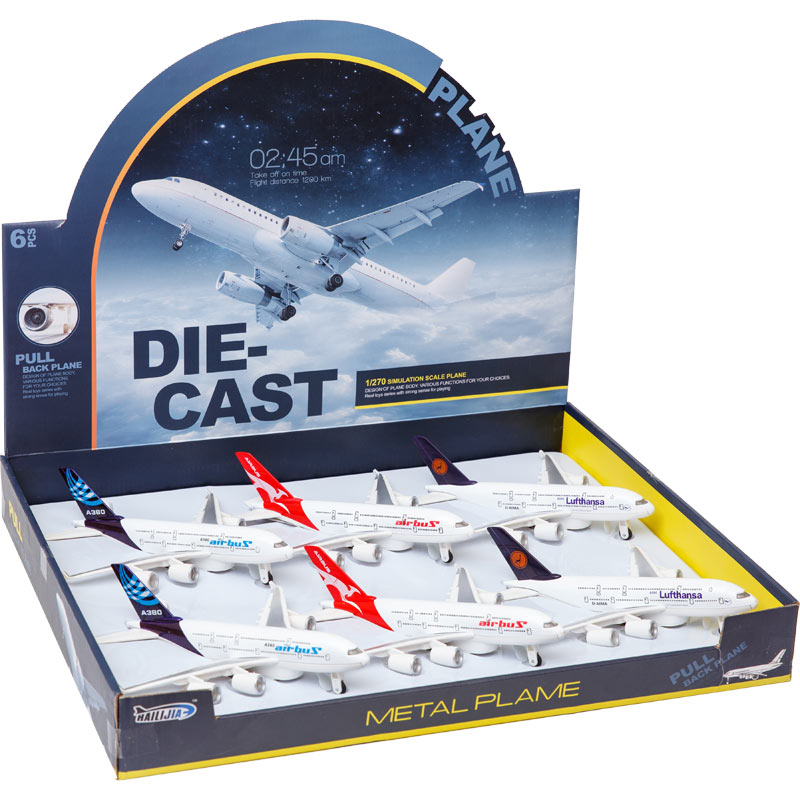 Αεροπλάνο μεταλλικό Β/Ο φώτα-ήχοι 23x20εκ 3σχ 6άδα