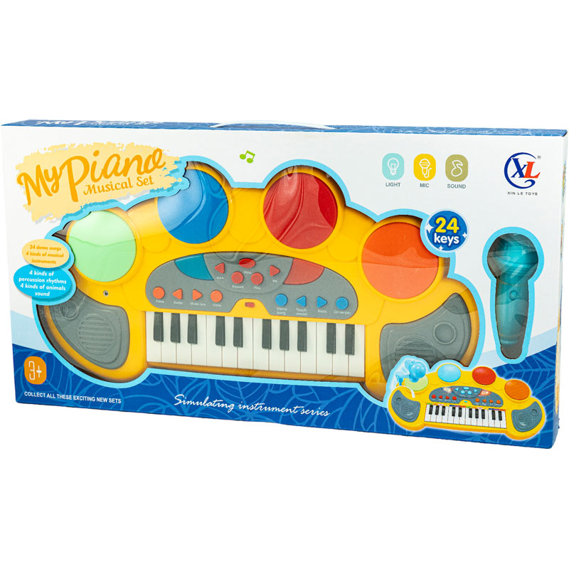 Ηλεκτρονικό Αρμόνιο-Τύμπανο Πολλαπλών Λειτουργιών 24 Πλήκτρων και μικρόφωνο