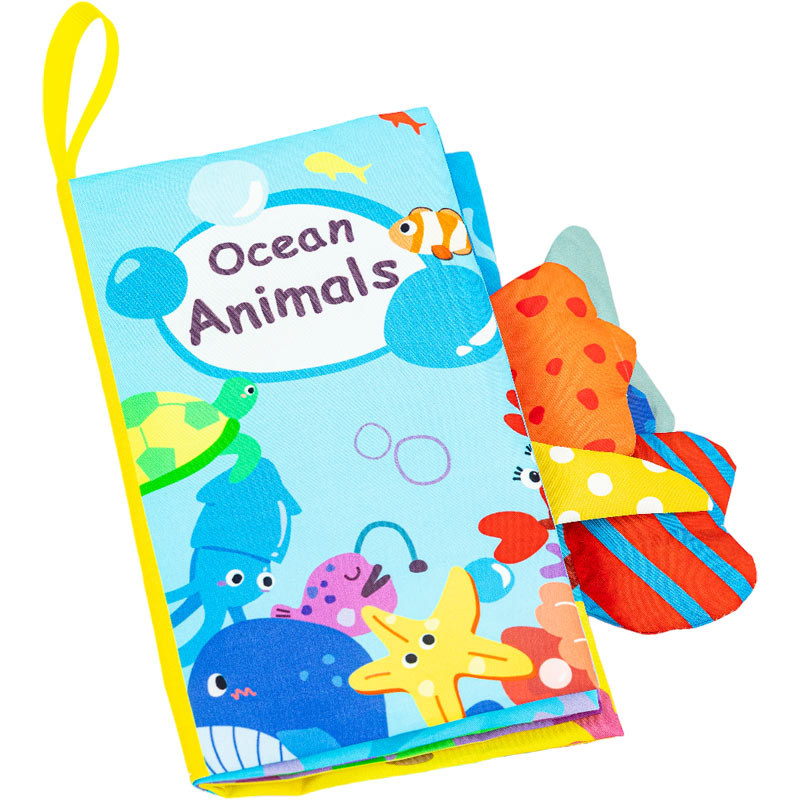 Υφασματινο Βιβλίο Δραστηριοτήτων Μπλέ 12 Σελίδες Με Θαλάσσια