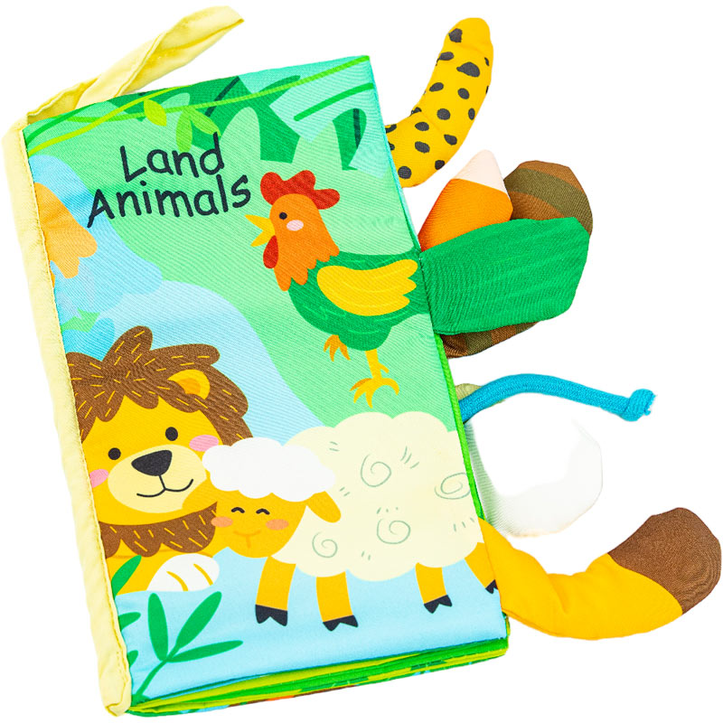 Υφασματινο Βιβλίο Δραστηριοτήτων Πράσινο 10 Σελίδες Με Ζωάκια