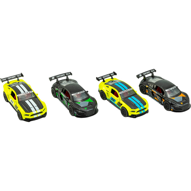 Μεταλλικό Αυτ/το 1:36 Τρίθυρο Σπόρ Pull Back 4 Σχέδια 12,00 εκ. Πόρτες 12άδα