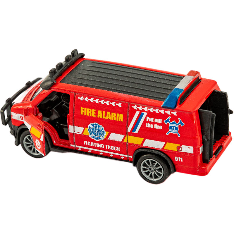 Μεταλλικό Οχημα Διάσωσης 3 Σχέδια Pull Back 10,50 εκ. Πόρτες