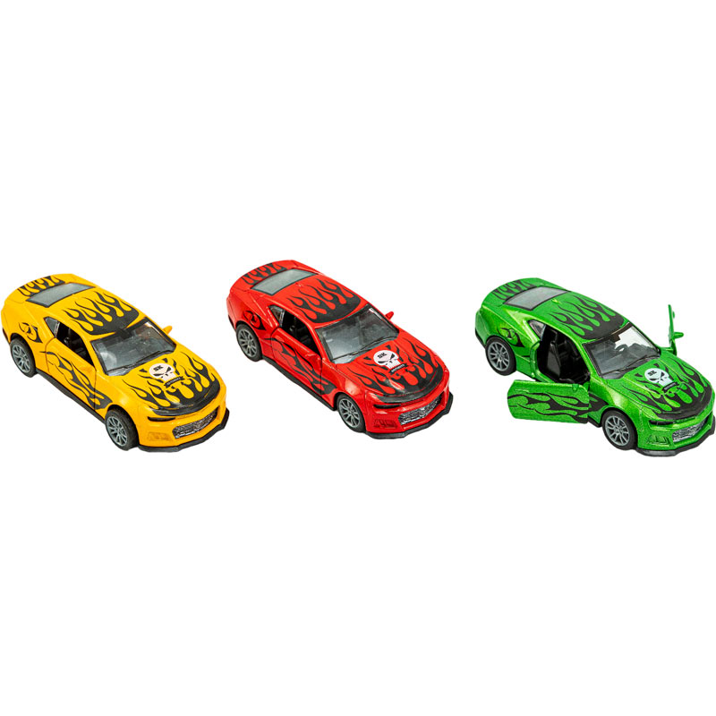 Μεταλλικό Αυτ/το 1:32 Σπόρ Φωτίες Pull Back 3 Χρώματα 12 εκ. Πόρτες-Ηχοι 12άδα