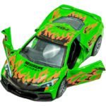 Μεταλλικό Αυτ/το 1:32 C8 Σπόρ Φωτίες Pull Back 3 Χρώματα 12 εκ. Πόρτες 12άδα