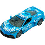 Μεταλλικό Αυτ/το 1:32 C8 Σπόρ Φωτίες Pull Back 3 Χρώματα 12 εκ. Πόρτες 12άδα