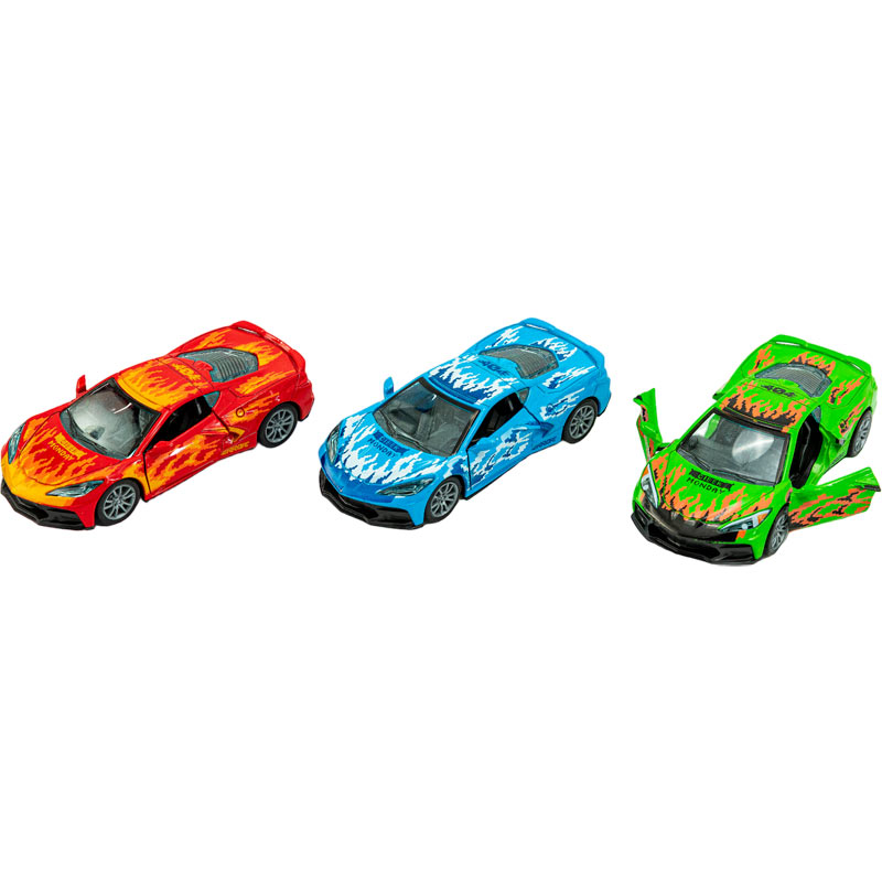 Μεταλλικό Αυτ/το 1:32 C8 Σπόρ Φωτίες Pull Back 3 Χρώματα 12 εκ. Πόρτες 12άδα