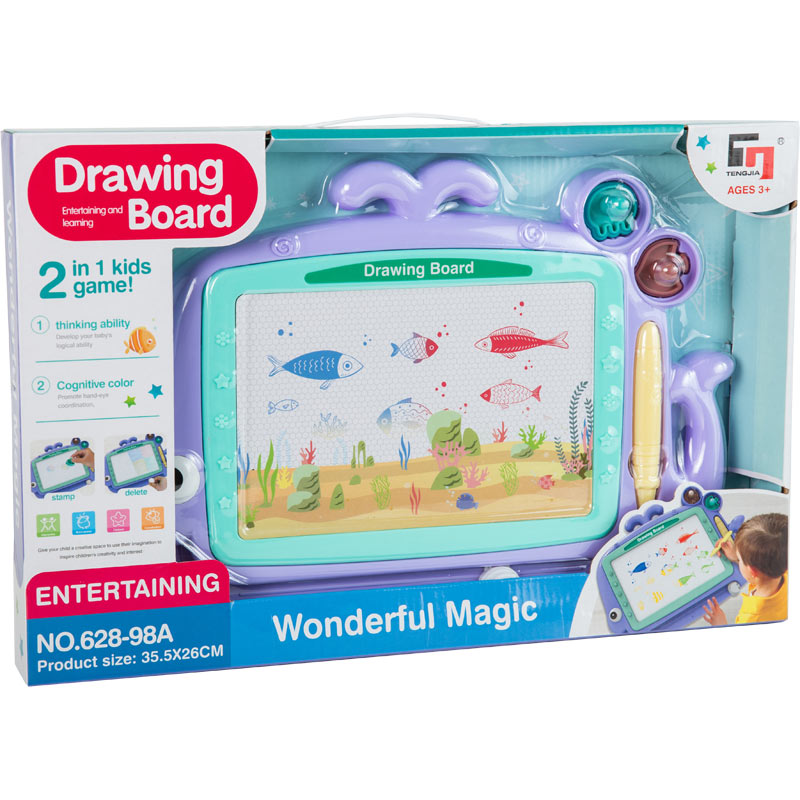 Μαγνητικό Γράψε Σβήσε Μεγάλο Εγχρωμο Με 2 Αξεσουάρ 44 εκ.