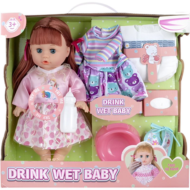 Κουκλίτσα 35 εκ Με 6 Ηχους Και Αξεσουάρ Που Κατουράει