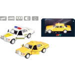 Ρετρό Αστυνομικό/Taxi 1:32 Pull Back Ανοίγουν Πόρτες Με Φώτα Και Ηχους 13,00 εκ.