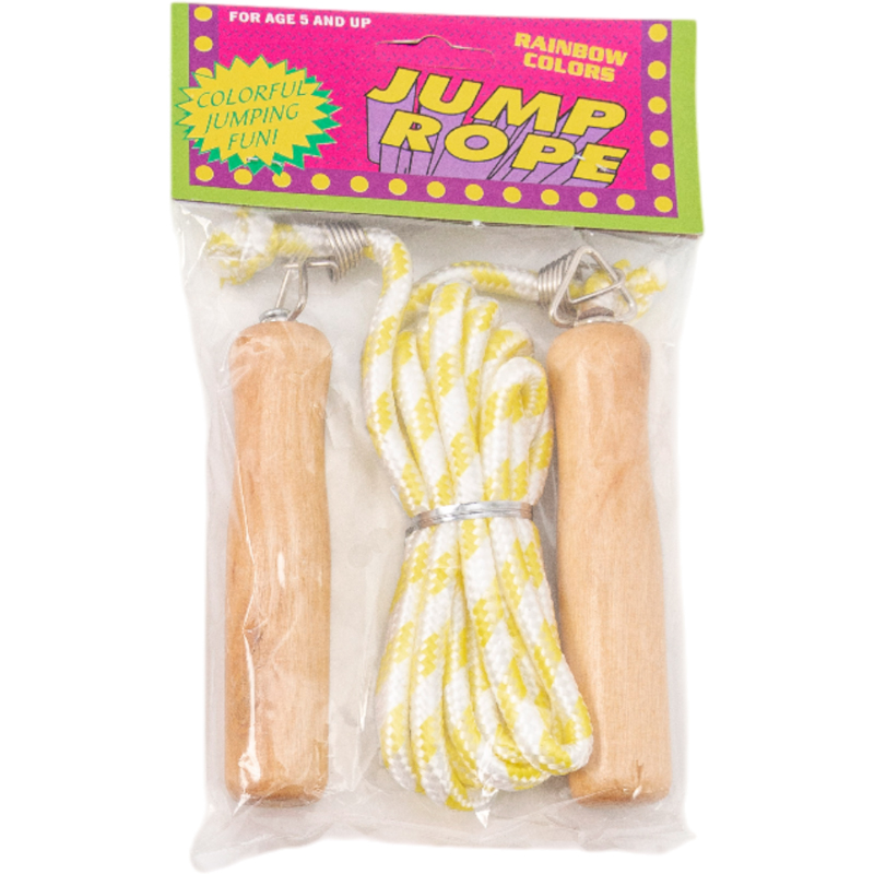 Σχοινάκι Με Ξύλινη Λαβή Και Ελατήριο Σε 4 Χρώματα