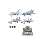 Πολεμικό Αεροπλάνο Γκρί Pullback Φώτα Ήχοι 16 εκ. 8άδα 4 Σχέδια