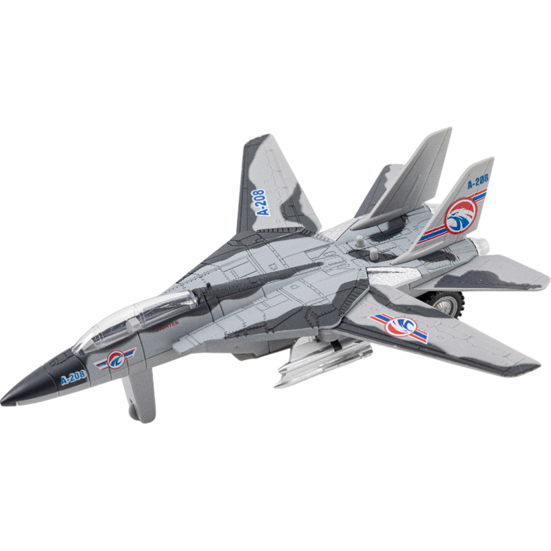 Πολεμικό Αεροπλάνο Σκούρο Pullback Φώτα Ήχοι 18 εκ. 6άδα 3 Σχέδια