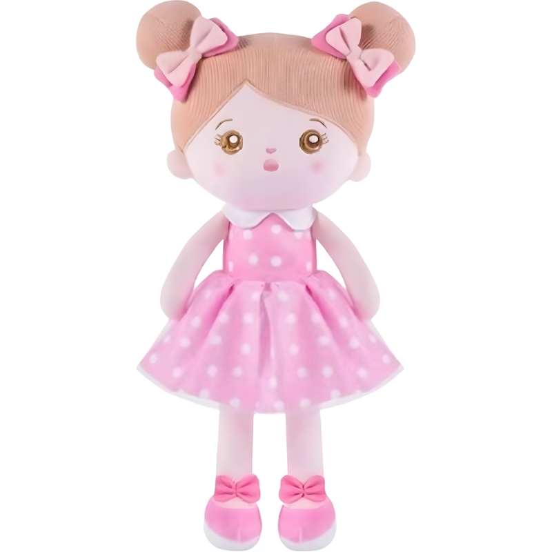 Μαλακή Κούκλα Με Ροζ Φόρεμα Και Φιόγκο Στα Μαλλιά 40εκ.