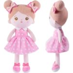 Μαλακή Κούκλα Με Ροζ Φόρεμα Και Φιόγκο Στα Μαλλιά 40εκ.