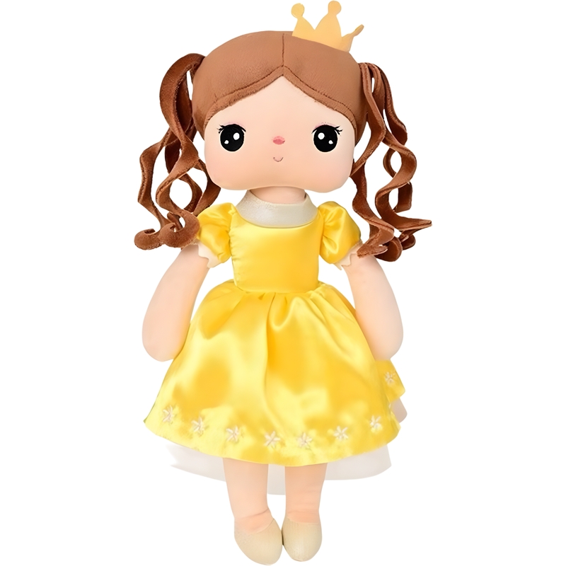 Κούκλα Πριγκίπισσα Με Κίτρινο Φόρεμα Και Στέμμα 41 εκ.