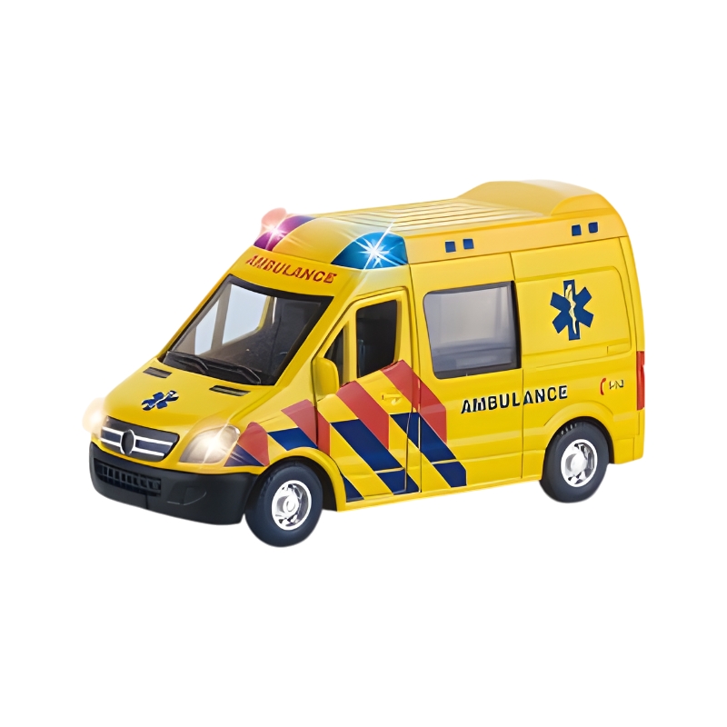 Οχημα Ασθενοφόρο Με Φώτα Και Ηχους 13 εκ. 4σχ. 12άδα