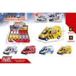 Οχημα Ασθενοφόρο Με Φώτα Και Ηχους 13 εκ. 4σχ. 12άδα