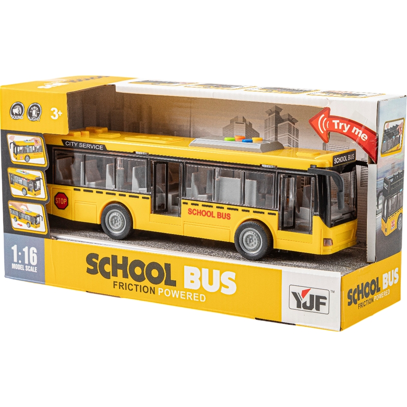 Σχολικό Λεωφορείο Με Τριβή Φώτα Και Ήχους 29 εκ.