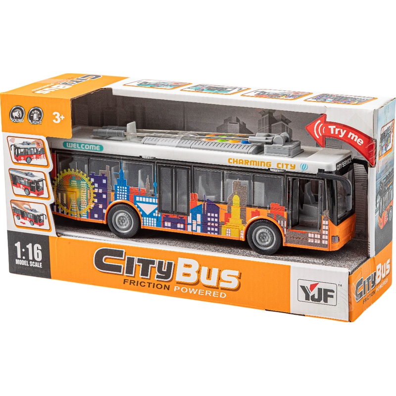 Αστικό Λεωφορείο Με Τριβή Φώτα Και Ήχους 29 εκ.