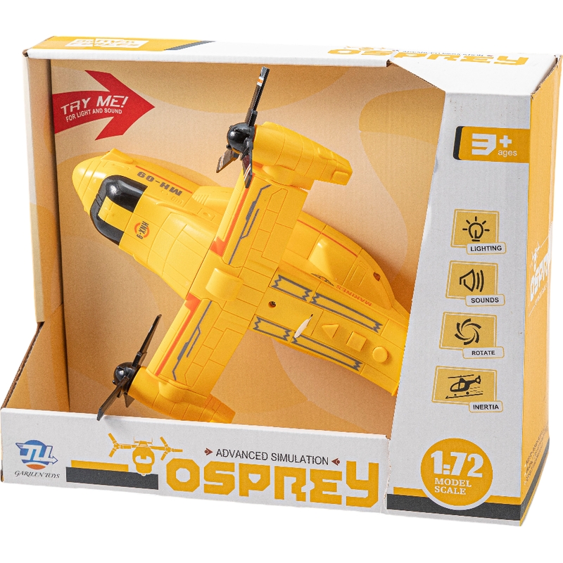 Μαχητικό Αεροπλάνο Με Έλικες Τριβής Φώτα Και Ήχους 30 εκ.