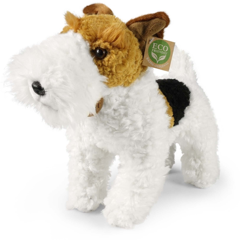 Rappa Λούτρινος Σκύλος Fox Terrier Ασπρο 30 εκ. Eco-Friendly (192256)