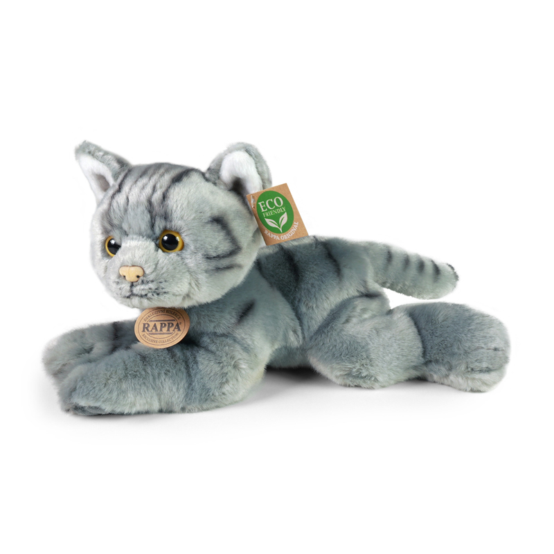 Rappa Λούτρινη Γάτα Ξαπλωτή Γκρί 30 εκ. Eco-Friendly (203921)
