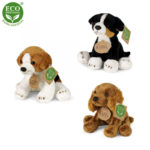 Rappa Λούτρινο Σκυλάκι 14 εκ. Καθιστό Eco-Friendly 3 Σχέδια (204485)