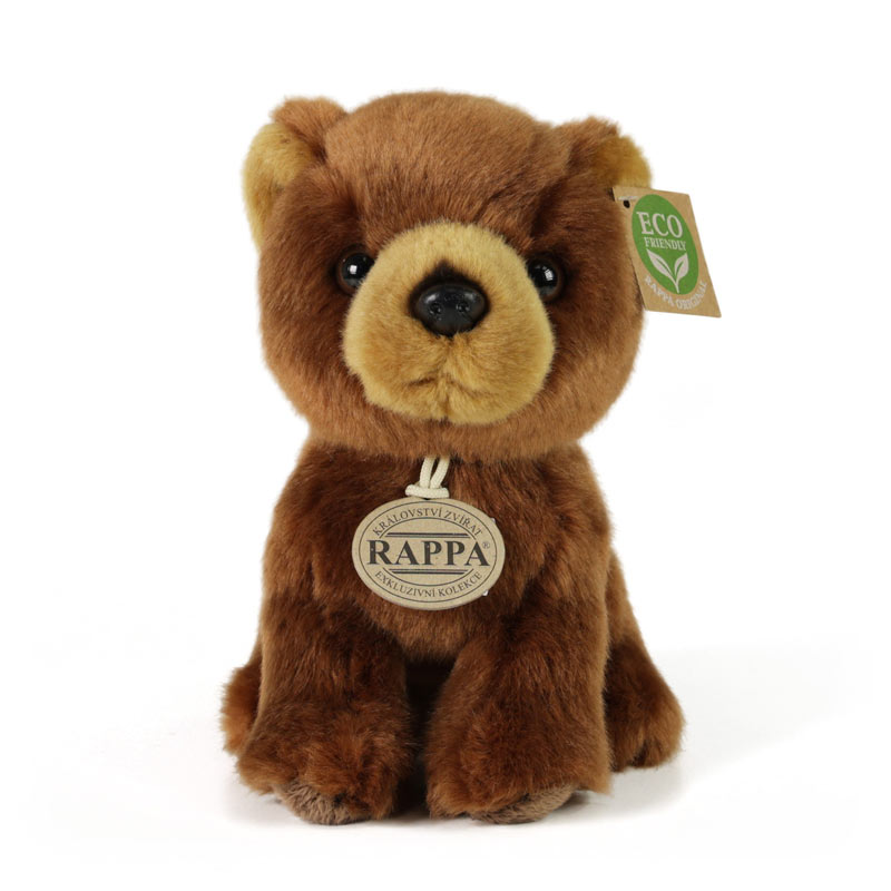 Rappa Λούτρινη Καφέ Καθιστή Αρκούδα 18 εκ. Eco-Friendly (221598)
