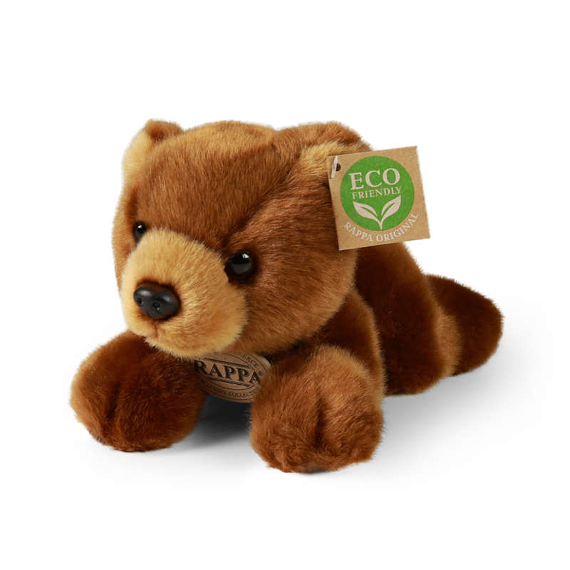 Rappa Λούτρινη Καφέ Ξαπλωτή Αρκούδα 20 εκ. Eco-Friendly (230859)