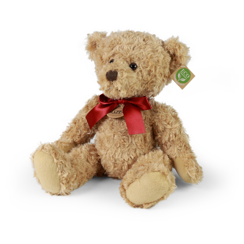 Rappa Λούτρινο Ρετρό Αρκουδάκι Με Κόκκινη Κορδέλλα 28 Εκ. Eco-Friendly (232303)