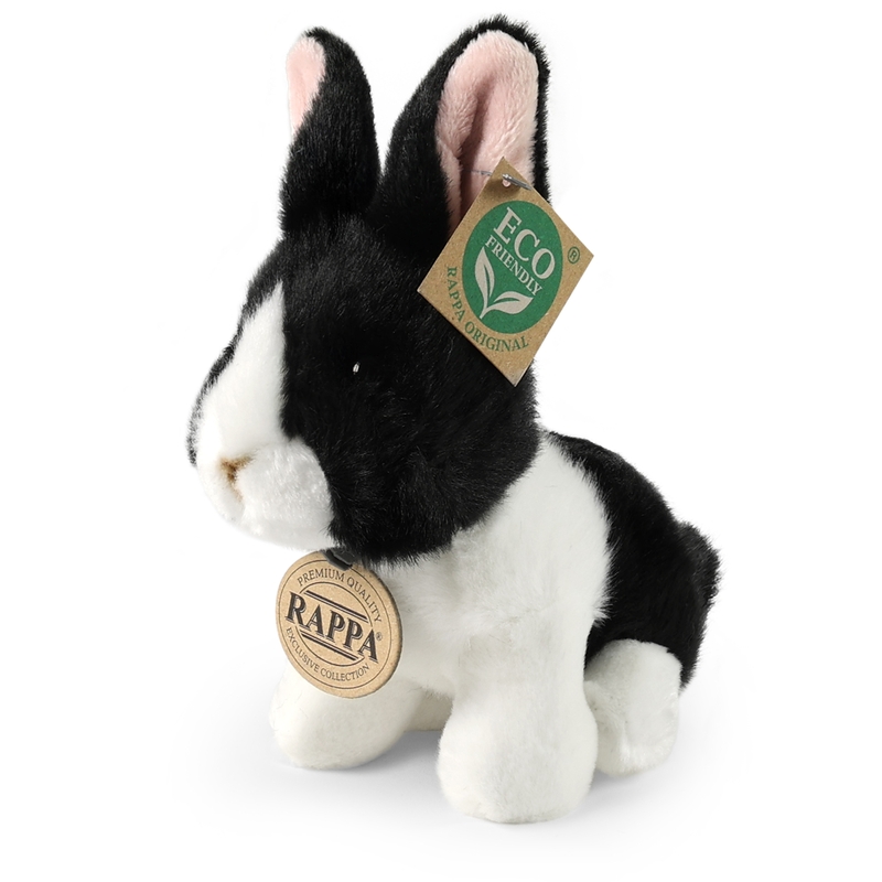 Rappa Λούτρινο Κουνέλι Ασπρο-Μαυρο 16 εκ. Eco-Friendly (252103)