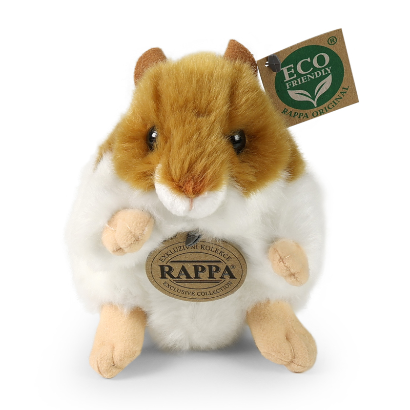 Rappa Λούτρινο Χαμστεράκι Καφέ Ασπρο Καθιστό 13 εκ. Eco-Friendly (869530)